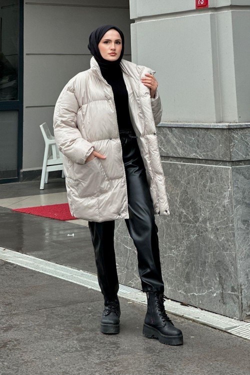 Eva Şişme Mont Bej