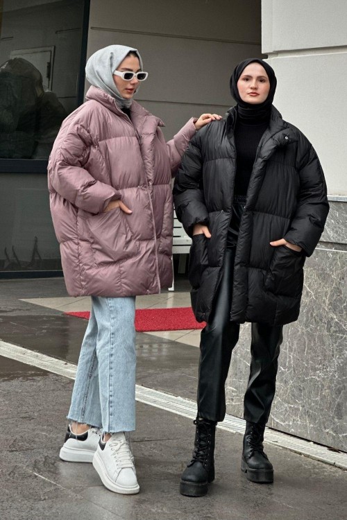 Eva Şişme Mont Gül Kurusu