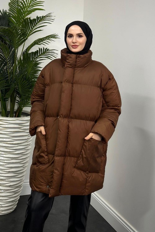 Eva Şişme Mont Kahverengi