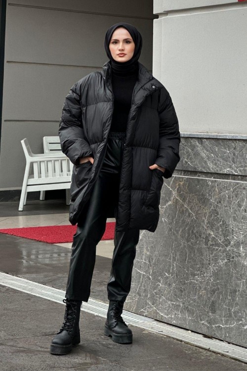 Eva Şişme Mont Siyah