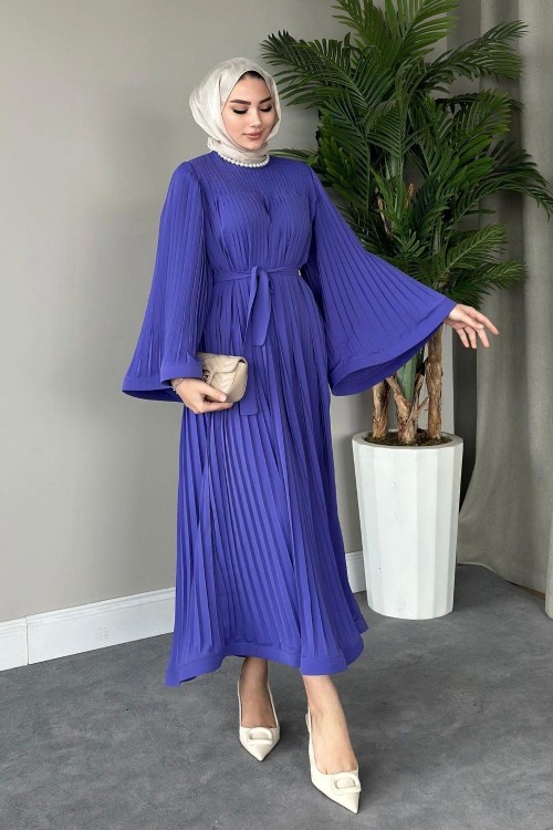 Felix Pliseli Elbise Lila
