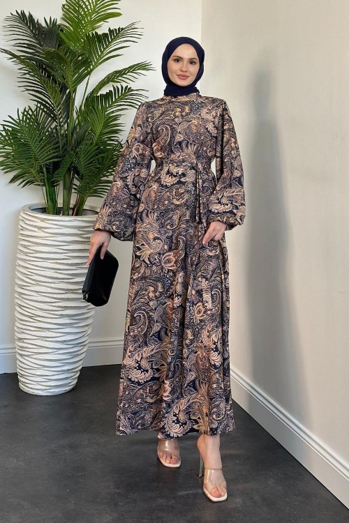 Feride Noltalji Elbise Lacivert