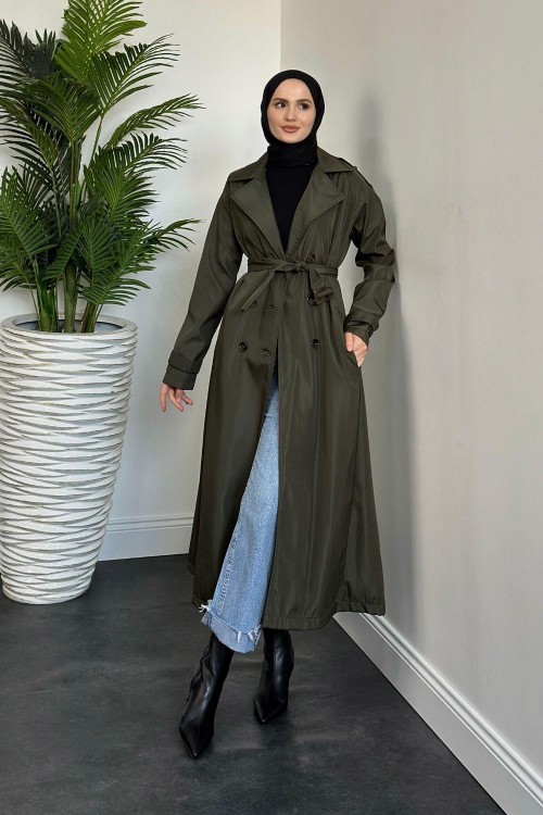 Gianni Astarlı Aporetli Trençkot Haki