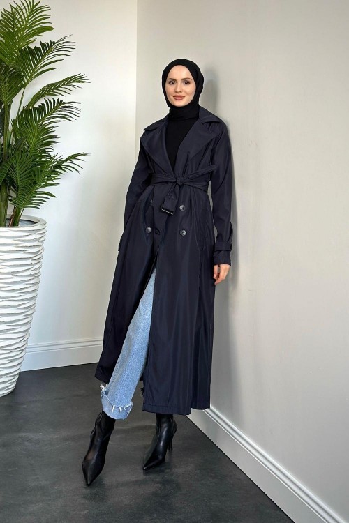 Gianni Astarlı Aporetli Trençkot Lacivert