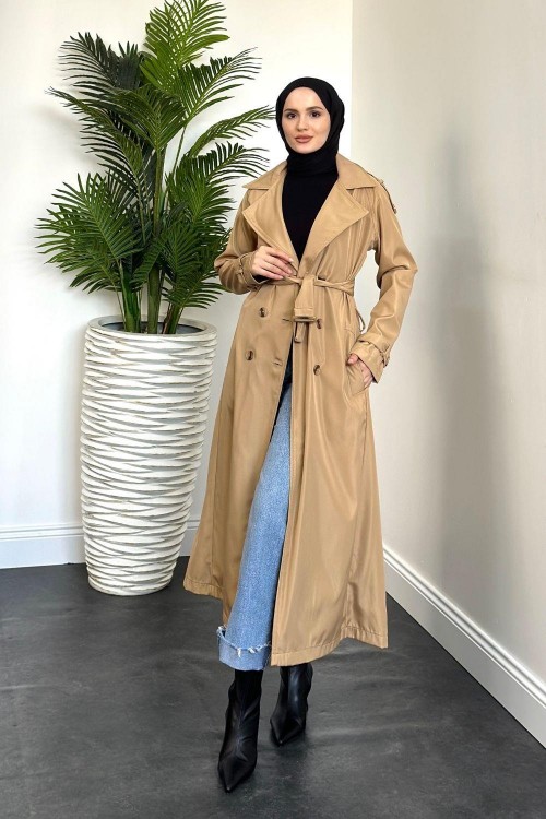 Gianni Astarlı Aporetli Trençkot Vizon