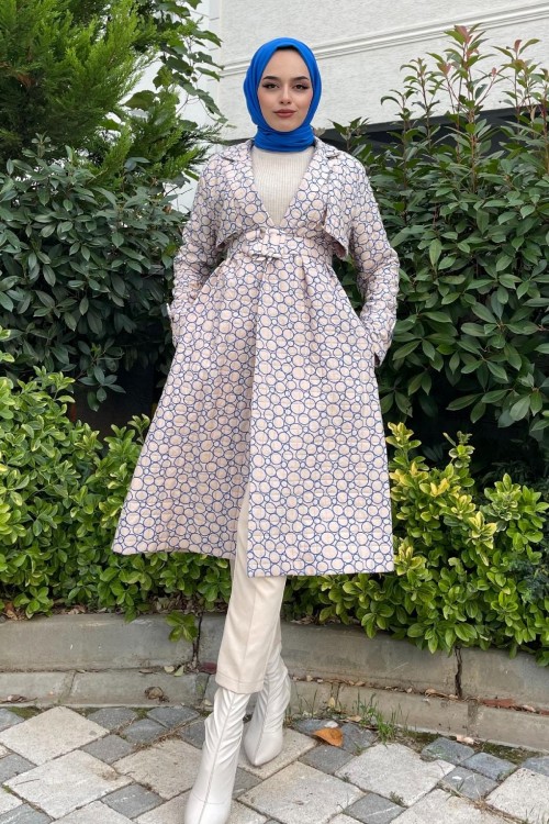 Halka Desenli Kemerli Kap Saks