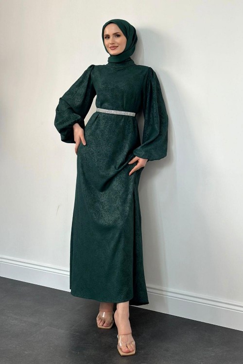 Hannah Beli Taşlı Abiye Zümrüt