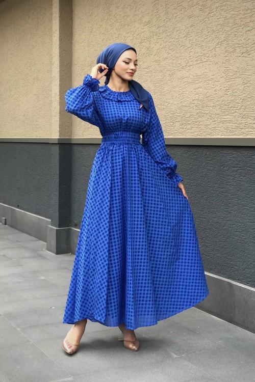 Heidi Pötikare Bebe Yaka Elbise Mavi