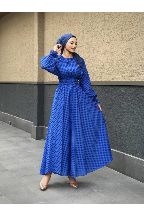 Heidi Pötikare Bebe Yaka Elbise Mavi