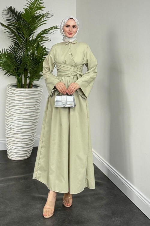 İzella Gömlek Elbise Mint Yeşili