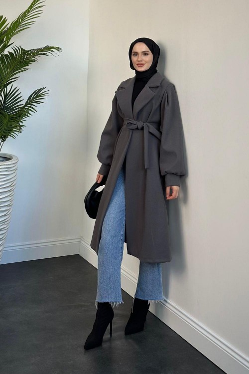 Janella Kruvaze Yaka Kaban Gri