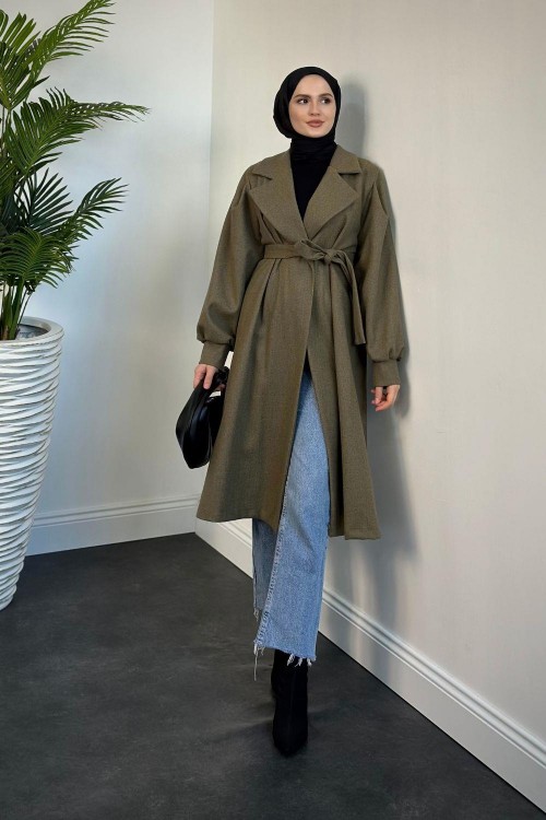 Janella Kruvaze Yaka Kaban Haki