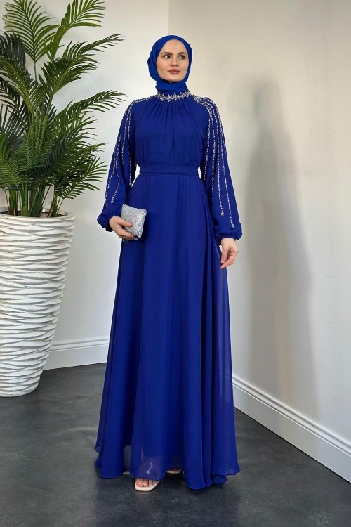 Jayla Kolları Taşlı Abiye Sax