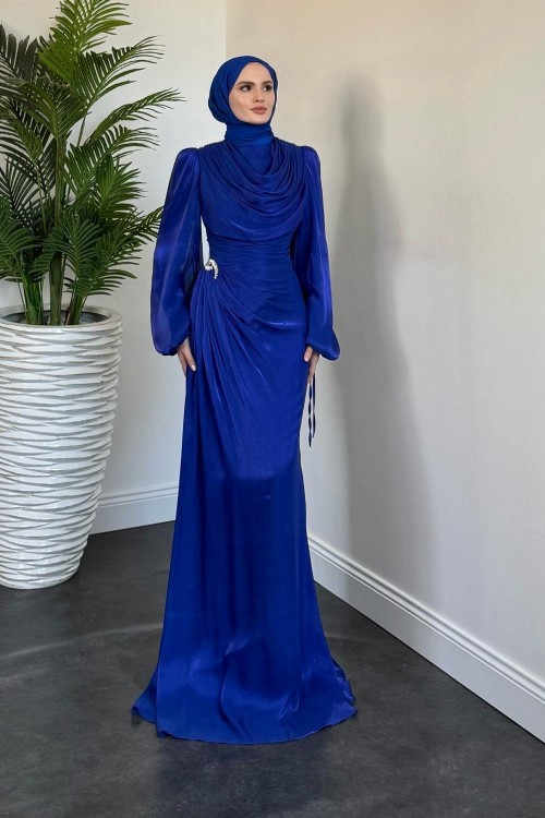 Jenika Omzu Ve Beli Taşlı Abiye Sax