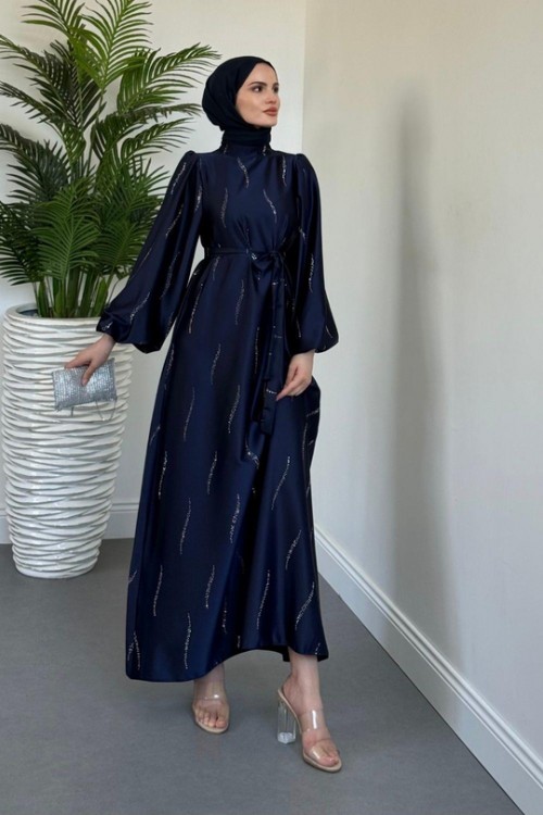 Kaitlyn Taşlı Abiye Lacivert