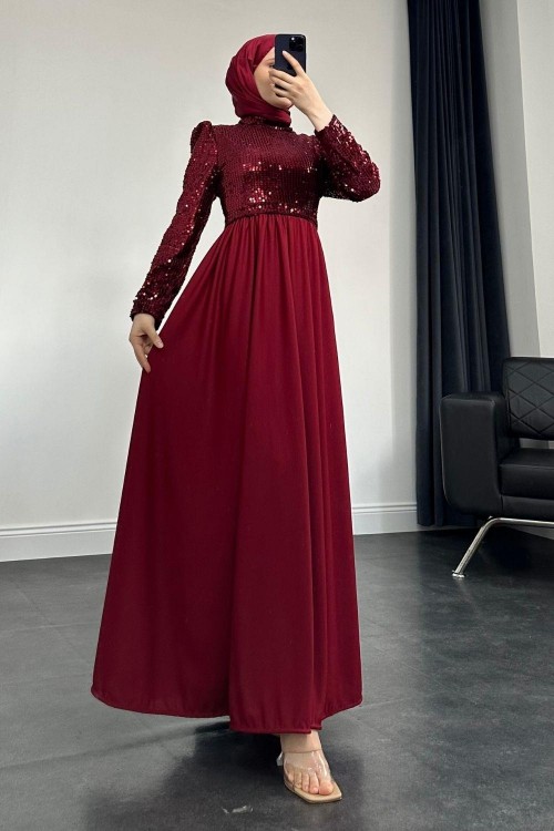 Karianne Pul Payet Abiye Bordo