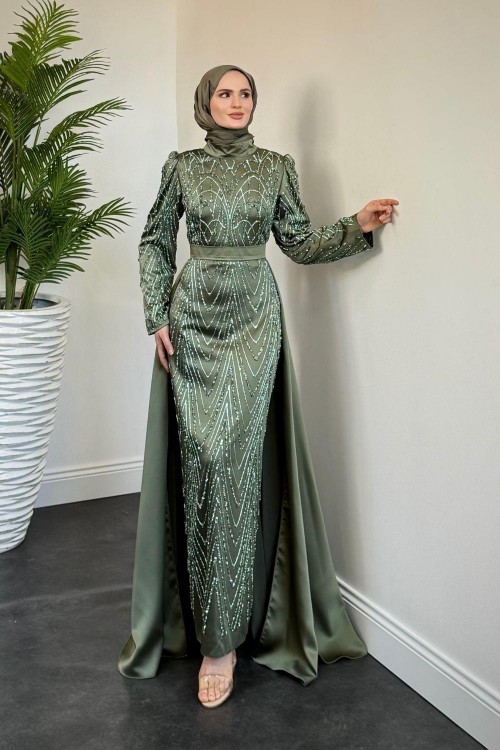 Katy Pelerinli Simli Abiye Haki