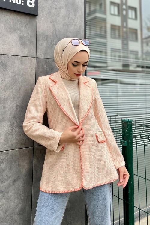 Kırçıklı Astarlı Ceket Turuncu