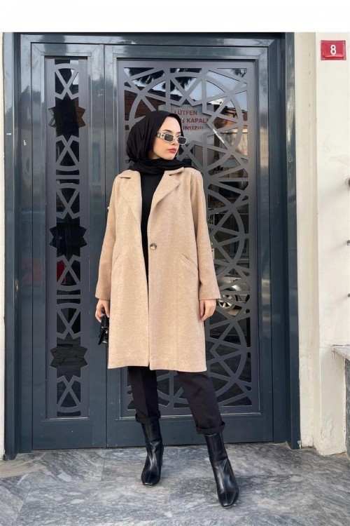 Kısa Astarlı Kaşe Kaban Vizon