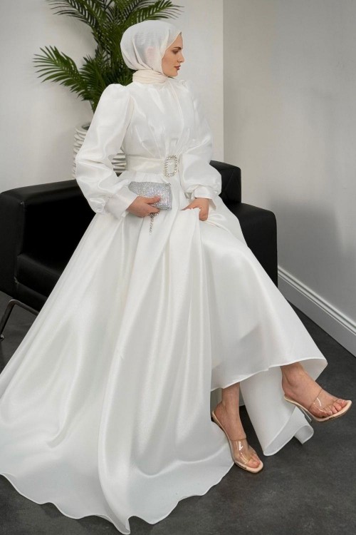 Kleopatra Tafta  Abiye Beyaz