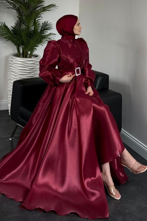 Kleopatra Tafta  Abiye Bordo