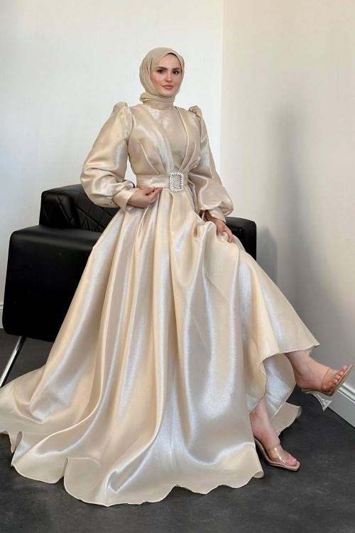 Kleopatra Tafta  Abiye Krem