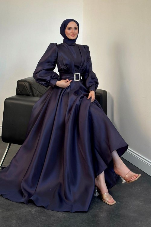 Kleopatra Tafta Abiye Lacivert(kemersiz)