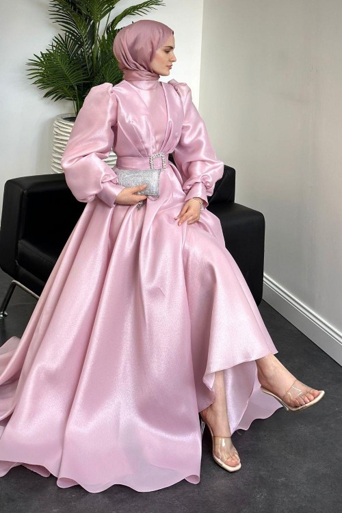 Kleopatra Tafta  Abiye Şeker Pembesi