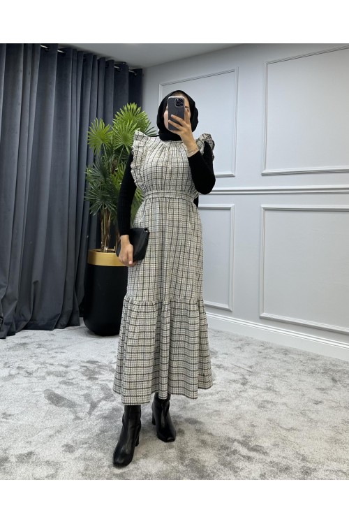 Kolu Fırfırlı Jile Beyaz