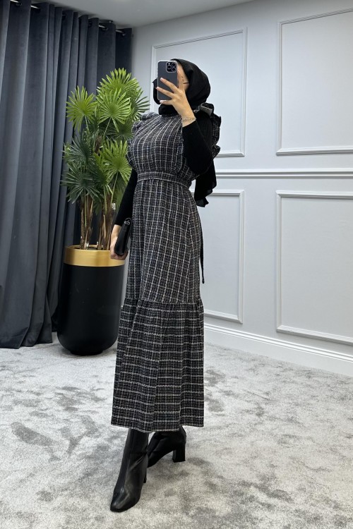 Kolu Fırfırlı Jile Siyah