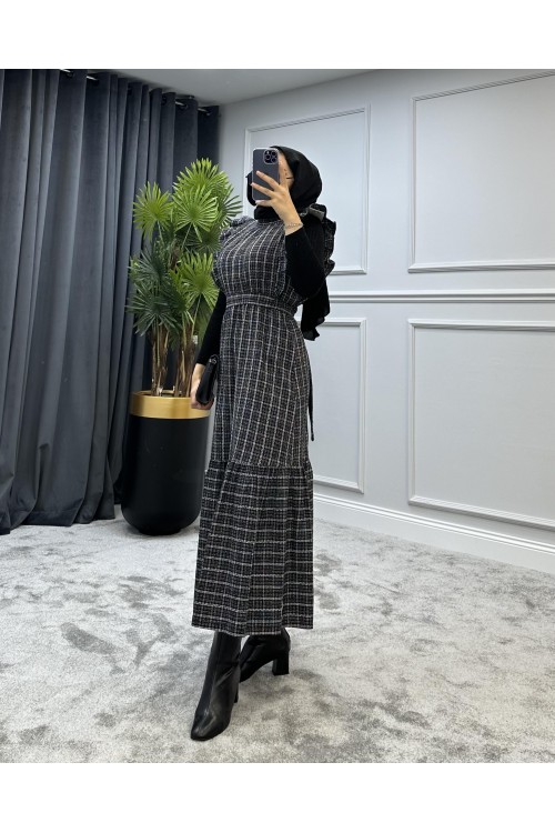 Kolu Fırfırlı Jile Siyah