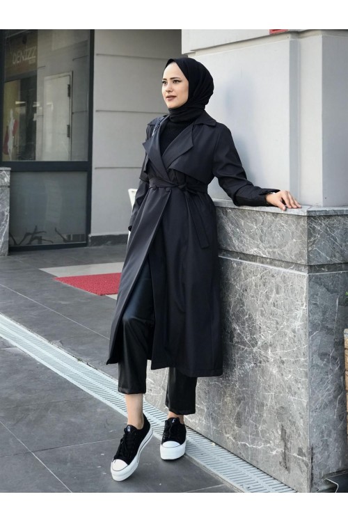 Laris Cepken Trençkot Siyah