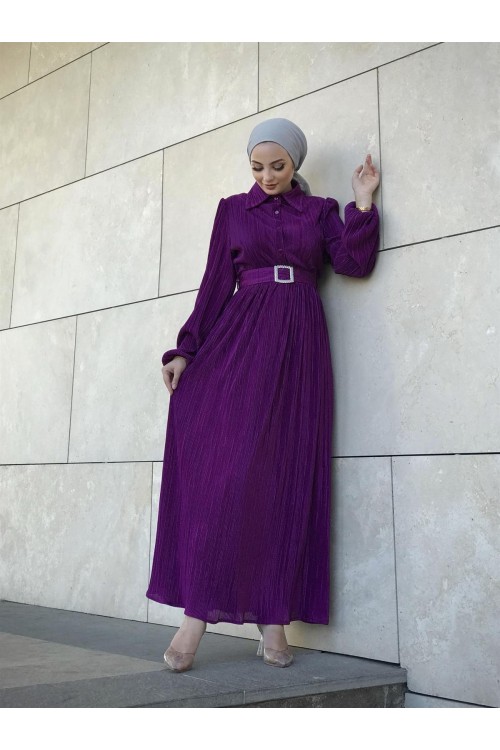 Lena Piliseli Elbise Mor