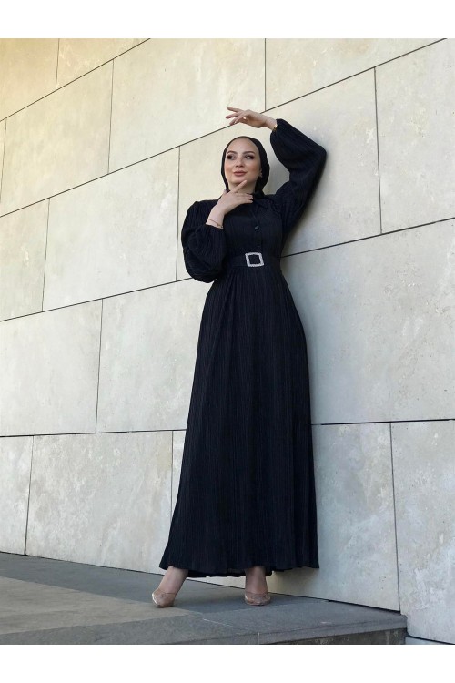 Lena Piliseli Elbise Siyah
