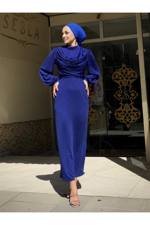 Lenora Bluzanlı Simli Kalem Abiye Saks