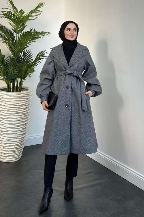 Lianda Düğmeli Astarlı Mevlana Kaban Füme