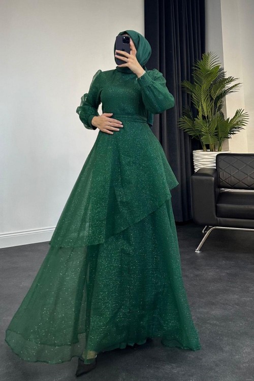 London Simli Abiye Zümrüt