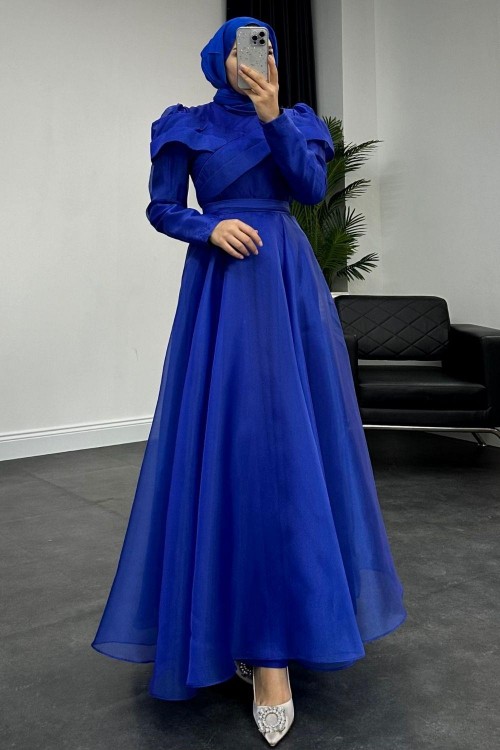 Longus Hayal Tül Abiye Saks