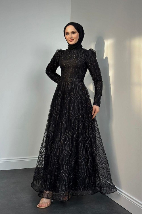 Lotto Simli Abiye Siyah