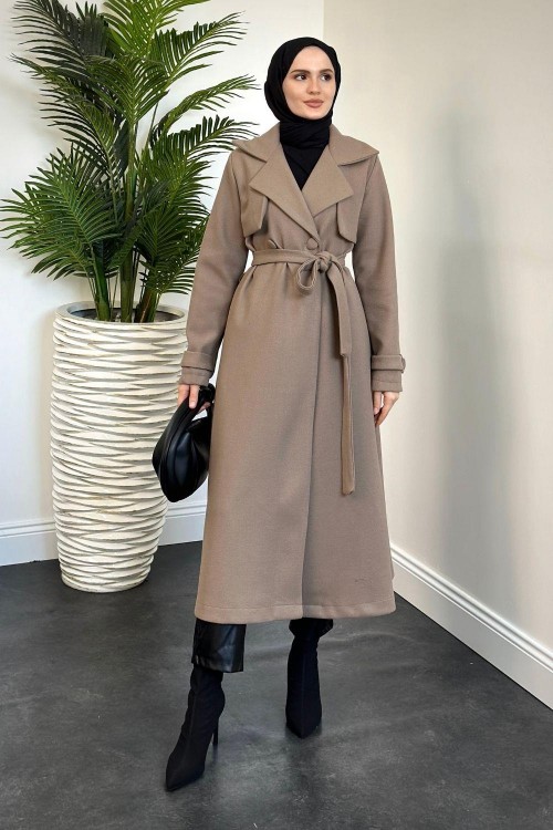 Lucky Astarlı Kaşe Kaban Vizon