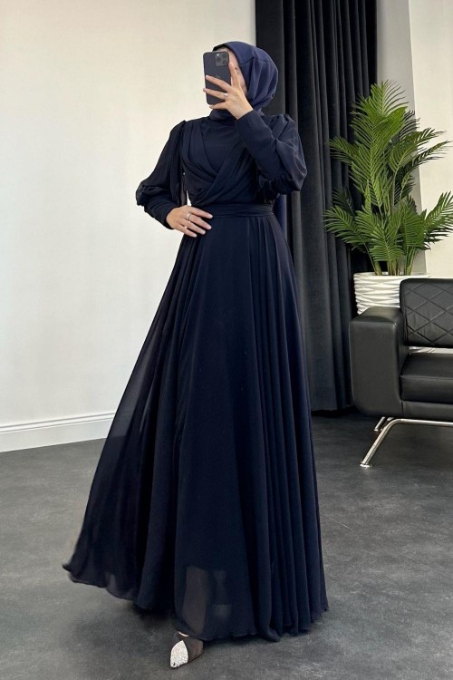 Lydia Şifon Abiye Lacivert