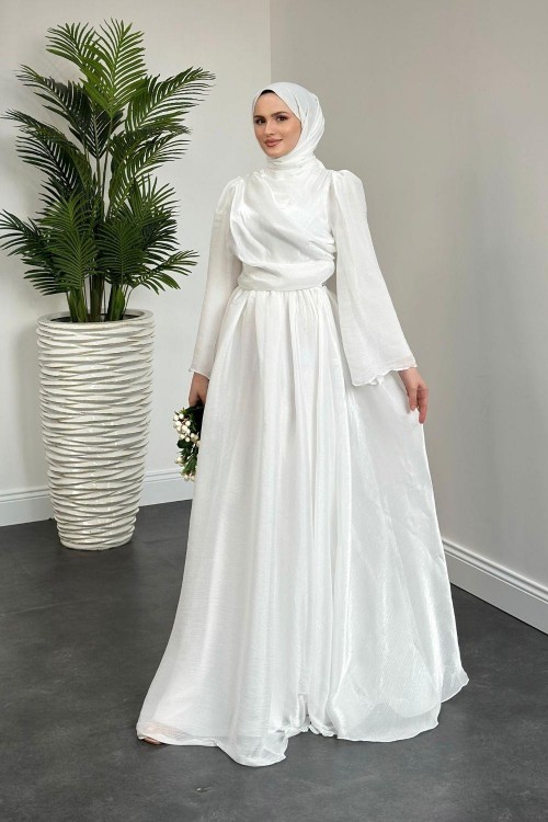 Margaret Drape Janjan Abiye Beyaz