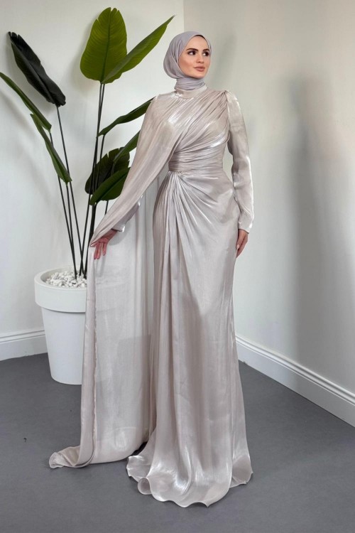 Mari Jan Jan Kumaş Balık Abiye Krem