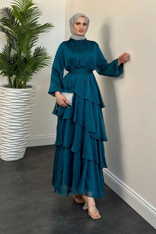 Marissa Kat Kat  Elbise Petrol Yeşili