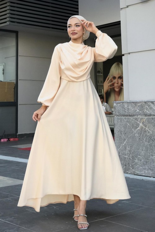 Matmazel Saten Abiye Krem