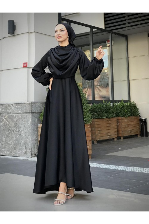 Matmazel Saten Abiye Siyah