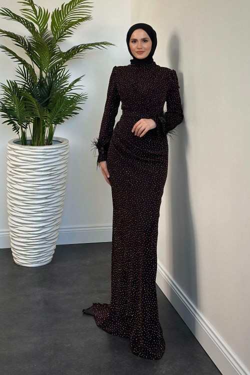 Meleda Taşlı Kuyruklu Likralı Balık Abiye Vişne Çürüğü