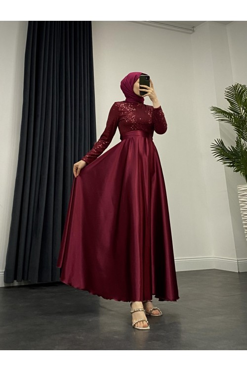 Melinda Payet Abiye Bordo