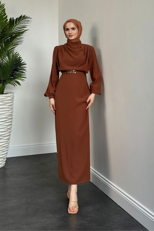Meridan Üstü Drape Krep Abiye Taba