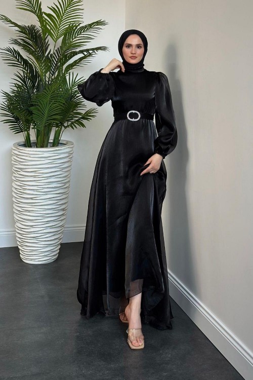 Moi Janjan Balon Kol Abiye Siyah